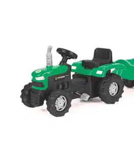 Odrážadlá Buddy Toys Šľapací traktor s vozíkom čierna/zelená 57000765