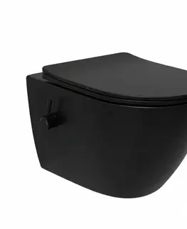 Záchody WC s bidetom závesné SAT Fusion čierna mat zadný odpad SATFUS11BFCBKM SATFUS11BFCBKM