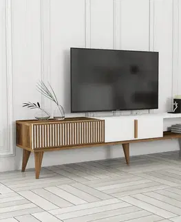 TV stolíky TV stolík Milan Alt - Walnut, White