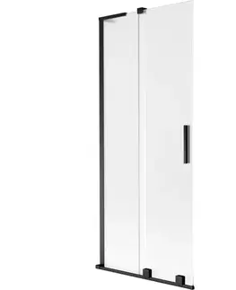 Sprchové dvere MEXEN/S - Velar L dvojkrídlová posuvná vaňová zástena 85 x 150, dekor, čierna 896-085-003-31-70