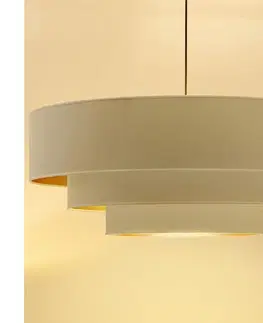 Svietidlá BRILAGI - Závesné svietidlo na lanku LUNETA 3xE27/60W/230V pr. 80 cm krémová/zlatá 8590828052128