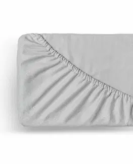 Plachty Kvalitex Flanelové napínacie prestieradlo svetlosivá, 180 x 200 cm