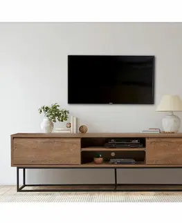 Konferenčné stolíky Televízny stolík Rodez Walnut and Black II, L