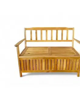 Úložné boxy Drevená lavica s úložným priestorom Edita, 120 x 57 x 90 cm