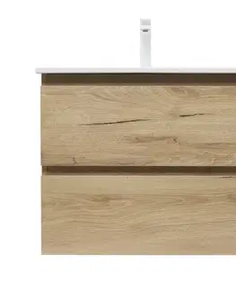 Kúpeľňový nábytok Kúpeľňová skrinka 2 zásuvková s umývadlom SAT B-Way 59x50x45 cm dub mat BWAY260OAKU4B2 BWAY260OAKU4B2
