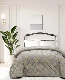 Prehozy na posteľ Prikrývka na posteľ Poli 2504-2 sivá 220x250 cm