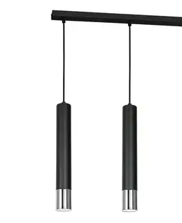 Svietidlá  Luster na lanku NEST 3xGU10/8W/230V čierna/lesklý chróm 1057
