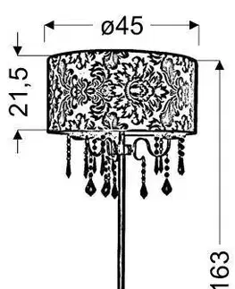 Stojacie lampy Stojaca lampa s červeným zamatovým tienidlom 3x40W Astor