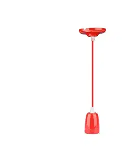 Predlžovacie káble  Napájací kábel 1xE27/60W/230V červená/porcelán 3807