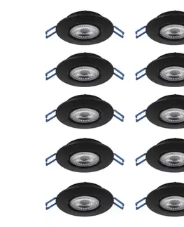 Svietidlá Eglo 300192 - SADA 10xLED Podhľadové svietidlo GEDREZ LED/4,9W/230V pr. 9cm čierne 300192