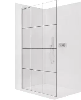 Sprchové dvere CERANO - Sprchová zástena Walk-in Onyx L-ľavá vzpera - 8 mm - chróm, industriálne sklo - 90x200 CER-8050BD1321