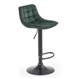 Barové stoličky HALMAR H-95 barová stolička tmavozelená / čierna