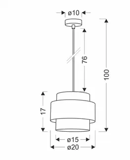 Stropná svetla Stropná závesná lampa Forni 1x40W E27 čierne svietidlo s bielym tienidlom z orechového dreva do obývačky, spálne, jedálne, moderného klasického štýlu