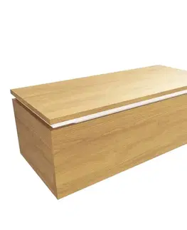 Kúpeľňový nábytok Kúpeľňová skrinka s krycou doskou SAT Feel 100x30x46 cm medový dub mat SATFEEL100DMDBEZ SATFEEL100DMDBEZ