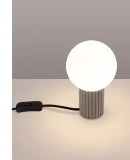 Lampy  SL.1746 - Stolná lampa HALO 1xG9/8W/230V pr. 12 cm béžová SL.1746
