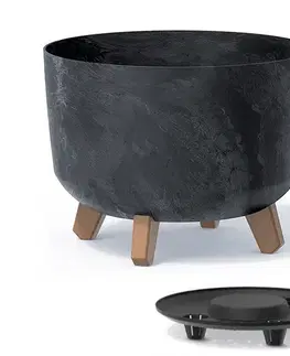 Kvetináče a truhlíky NABBI DGRL350E plastový kvetináč na nožičkách 33,9 cm antracit