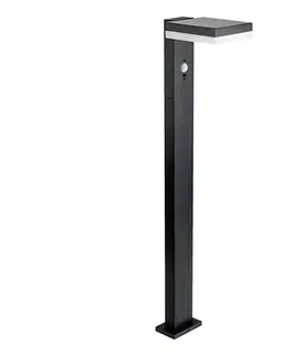 LED osvetlenie  LED Solárna lampa so senzorom LED/2W/3,7V IP54 3000K hranatý čierna 23398