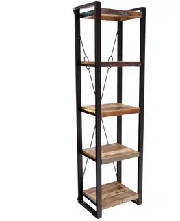 Knižnice Knižnica Retro 60x200x35 recyklovaného mango