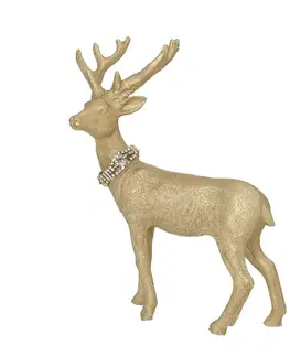 Vianočné dekorácie Figúrka Deer Gold 18x8x23 cm