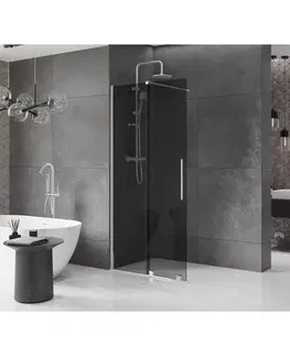 Sprchové dvere MEXEN/S - Velar Sprchová zástena posuvná Walk-in 100 x 200, grafit 8 mm, chróm 871-100-000-43-01