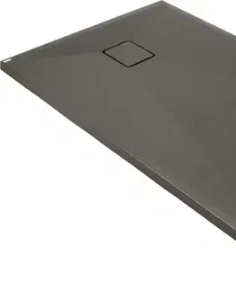 Vane DEANTE - Correo antracitová metalická granitová sprchová vanička obdĺžnik 140x70 KQR_T77B