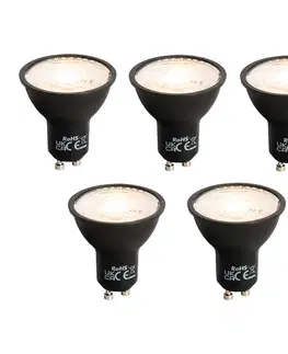 LED osvetlenie Sada 5 ks GU10 LED svietidlo čierne 7W 610 lm 3000K