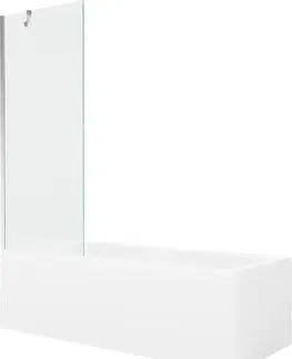 Sprchové dvere MEXEN/S - Cubik obdĺžniková vaňa 150 x 70 cm s panelom + vaňová zástena 70, transparent, chróm 550315070X9507000001