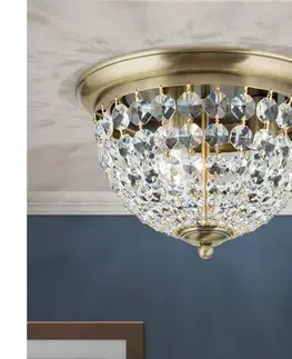 Svietidlá Orion DLU 1840/35-Krištáľové str. svietidlo PLAFOND 3xE27/40W/230V pr.35 cm bronz DLU 1840/35 Patina