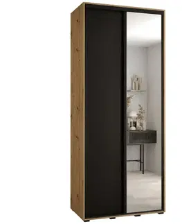 Šatníkové skrine Skriňa 45 Canaris 3 140 artisan/čierna/čierna