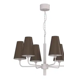Svietidlá  Závesný luster na reťazi TORTOLA 6xE14/15W/230V hnedá/krémová 3672