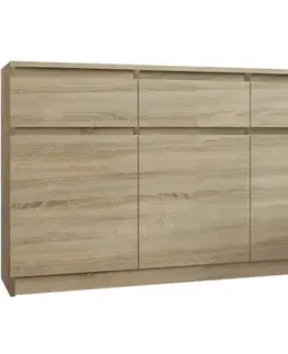 Komody do spálne Komoda 3D3S Merg sonoma