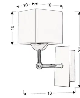 Nástenné svetlá Nástenná lampa Cubetto E27 drevo+chróm