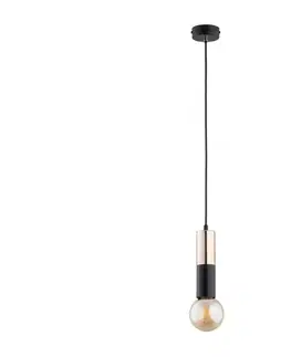 Svietidlá  Luster na lanku BOLID 1xE27/60W/230V zlatá/čierna 60951