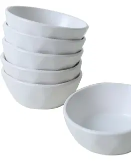 Misky a misy Súprava 6 kameninových misiek Facetta 12 cm, biela