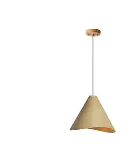 Svietidlá  Drevený luster na lane 1xE27/60W/230V pr. 45 cm masív/dub/kaučukovník WRE012