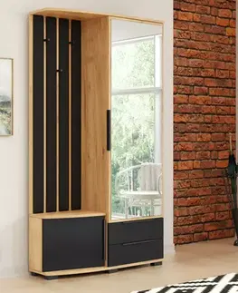 Predsieňový nábytok Predsieňový nábytok Loft zlatá kraft/čierna/čalúnenie