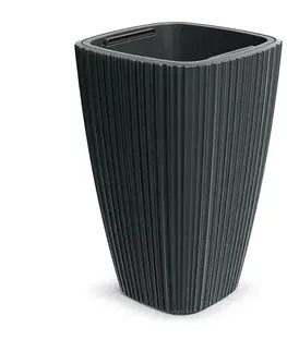 Kvetináče a truhlíky DHOS300-419U plastový kvetináč 29 cm tmavosivá