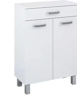 Kúpeľňové komody Komoda Uno 60 2D1S white