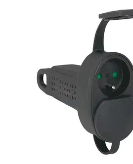 Predlžovacie káble Legrand 50575 - Zásuvka gumová bez káblu 250V/16A 2X2P+T IP44 čierna 50575