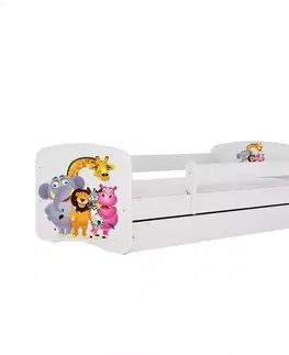 Postele pre dievčatá Detská Posteľ. Babydreams+Sz+M Biely 80x180 Zoo