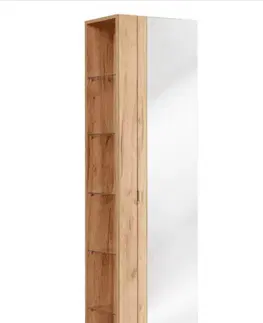 Skrinky do kúpeľne ArtCom Vysoká skrinka do kúpeľne so zrkadlom CAPRI Oak 803
