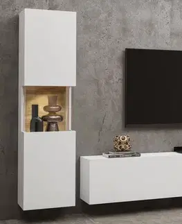 Obývacie steny EMMA 09 moderný set skrinka + tv stolík biela/ dub wotan
