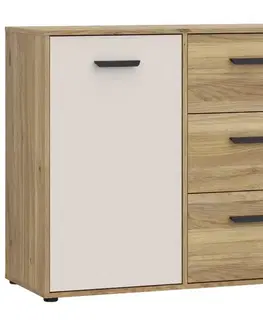 Komody do spálne Komoda Mokkaro Mokk221l-M802 Piesok/Dub Mauvella
