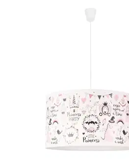Svietidlá  - Detský luster na lanku PRINT M 1xE27/40W/230V pr. 35 cm rozprávka 80955