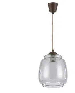 Svietidlá BRILAGI - LED luster na lanku R GLASS 1xE27/60W/230V pr. 26 cm hnedá/dymová sivá NSTK7417+TK8611A