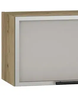 Kuchynské horné skrinky HALMAR Vento GOV-60/36 horná kuchynská skrinka dub craft / hliník / mliečne sklo