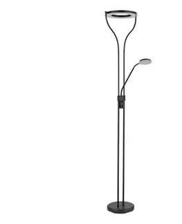Lampy Globo 59038SD - LED stmievateľná stojacia lampa EBRO 20W/230V + 4W 3000K čierna 59038SD
