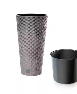 Kvetináče a truhlíky NABBI DRTUS200 plastový kvetináč 20 cm mocca