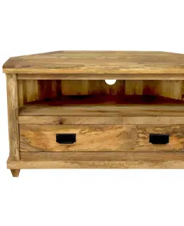 TV stolíky TV stolík rohový Devi 110x60x50 indický masív mango