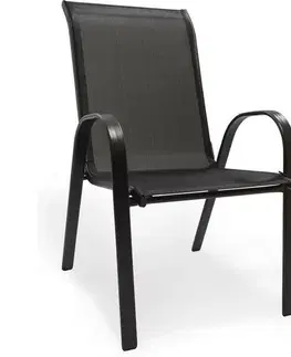 Záhradný nábytok Set stoličiek Stela, 55 x 70 x 92 cm, 2 ks, čierna